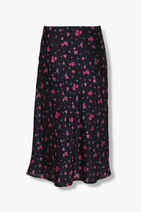 BLACK/MULTI Rose Floral Print Skirt, image 3