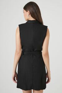 BLACK Linen-Blend Sleeveless Wrap Dress, image 3