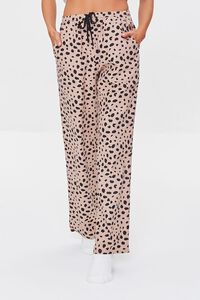 TAN/BLACK Cheetah Flannel Pajama Pants, image 2