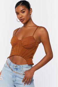 CAMEL Cropped Bustier Cami, image 1