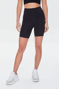 BLACK Active Pocket Biker Shorts, image 2