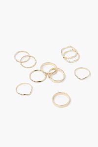 GOLD Smooth & Twisted Ring Set, image 1