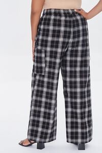 BLACK/MULTI Plus Size Wallet Chain Plaid Pants, image 4