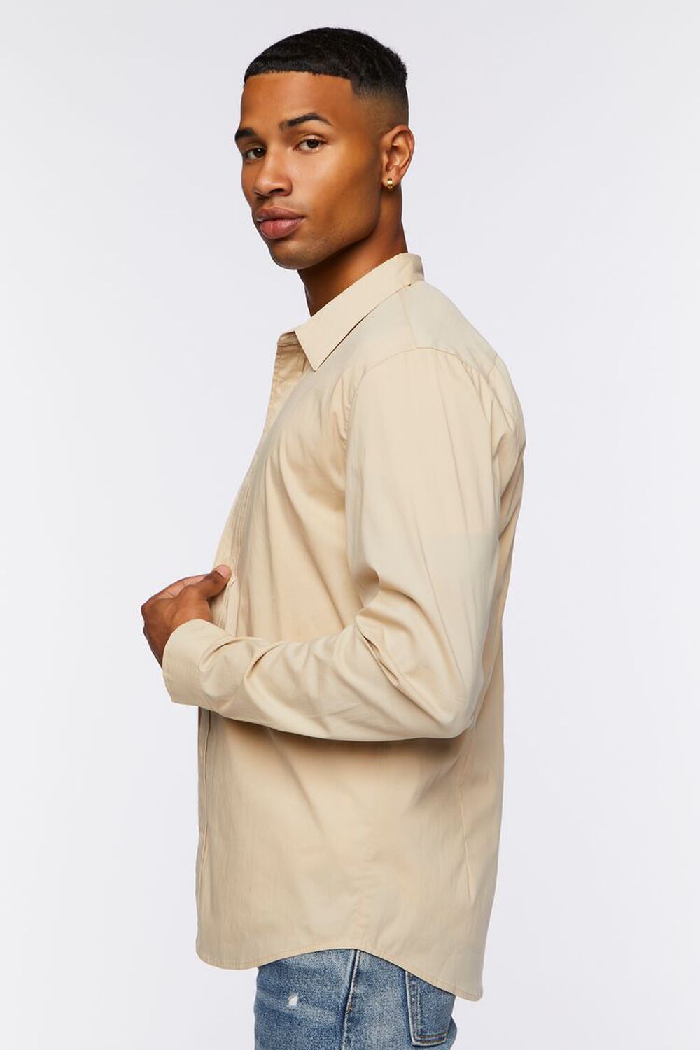 TAUPE Collared Long-Sleeve Shirt, image 2