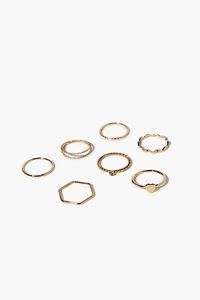 GOLD Assorted Faux Gem Ring Set, image 1