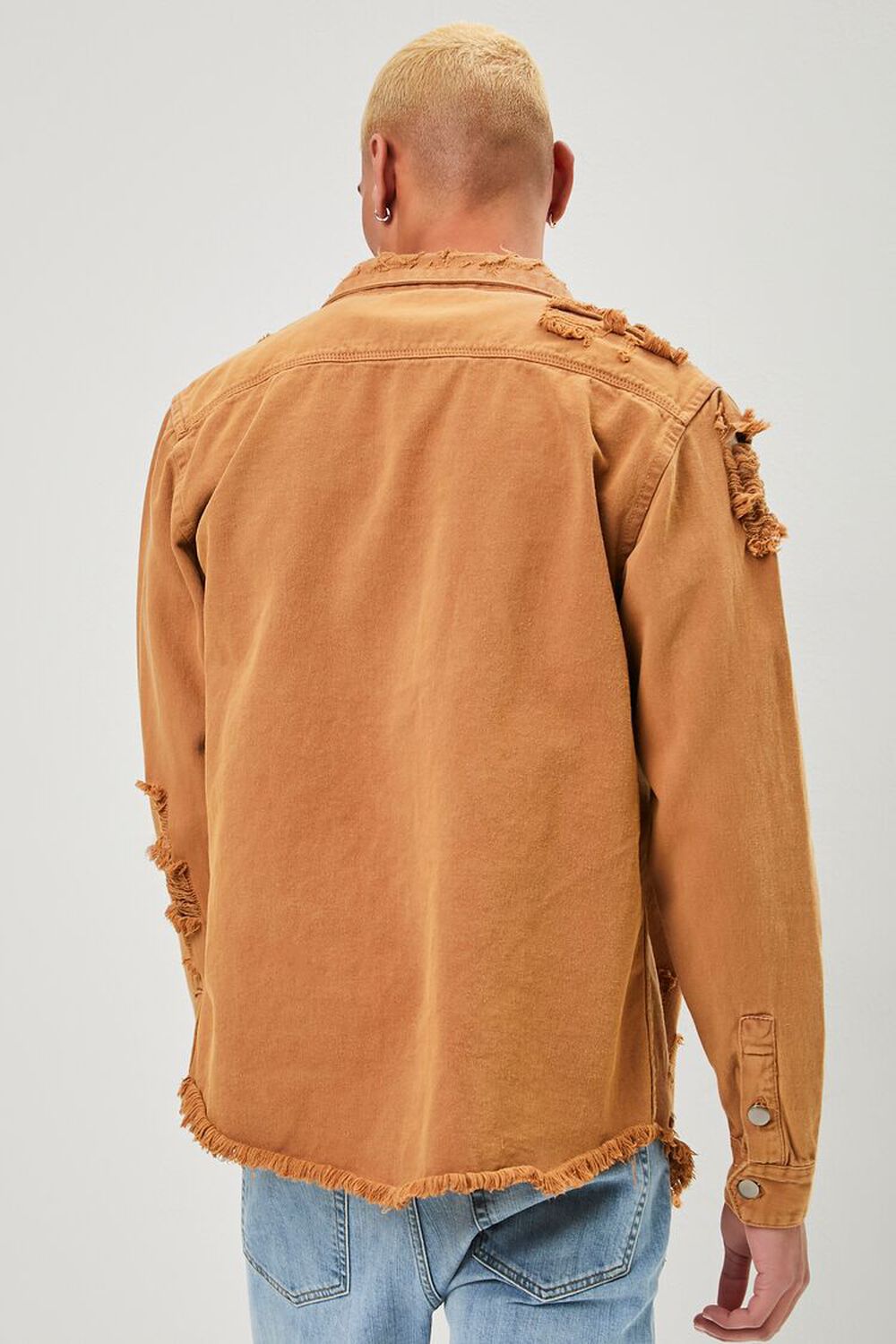 GOLD Distressed Button-Front Jacket, image 3