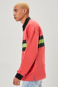 RED/MULTI Striped-Panel Polo Shirt, image 2
