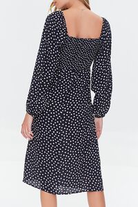 NAVY/WHITE Speckled Print Leg-Slit Dress, image 3