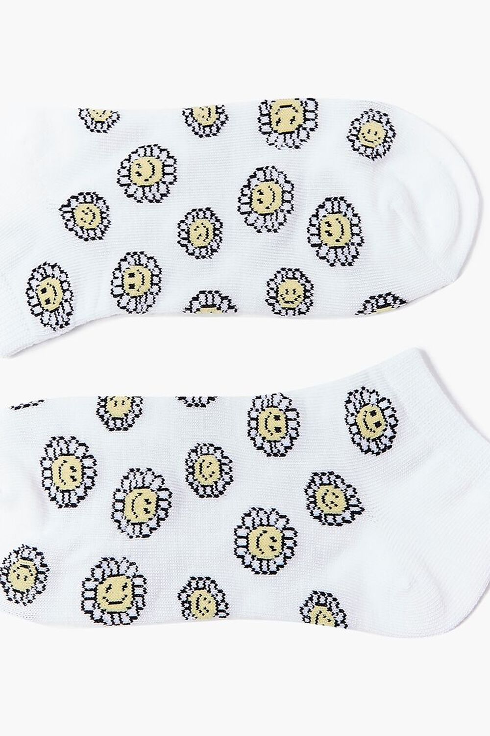 Happy Face Floral Print Ankle Socks, image 3