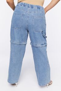 MEDIUM DENIM Plus Size Cargo Zip-Off Jeans, image 4