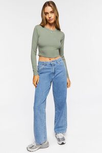 AGAVE Ribbed Knit Long-Sleeve Crop Top, image 4