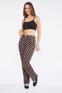 TAUPE/BLACK Checkered Print Jeans, image 5