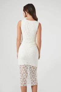 WHITE Lace Sweetheart Midi Dress, image 4
