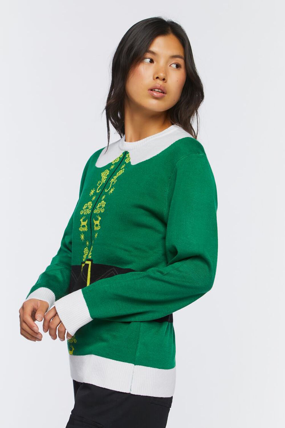 GREEN/MULTI Elf Print Sweater, image 2