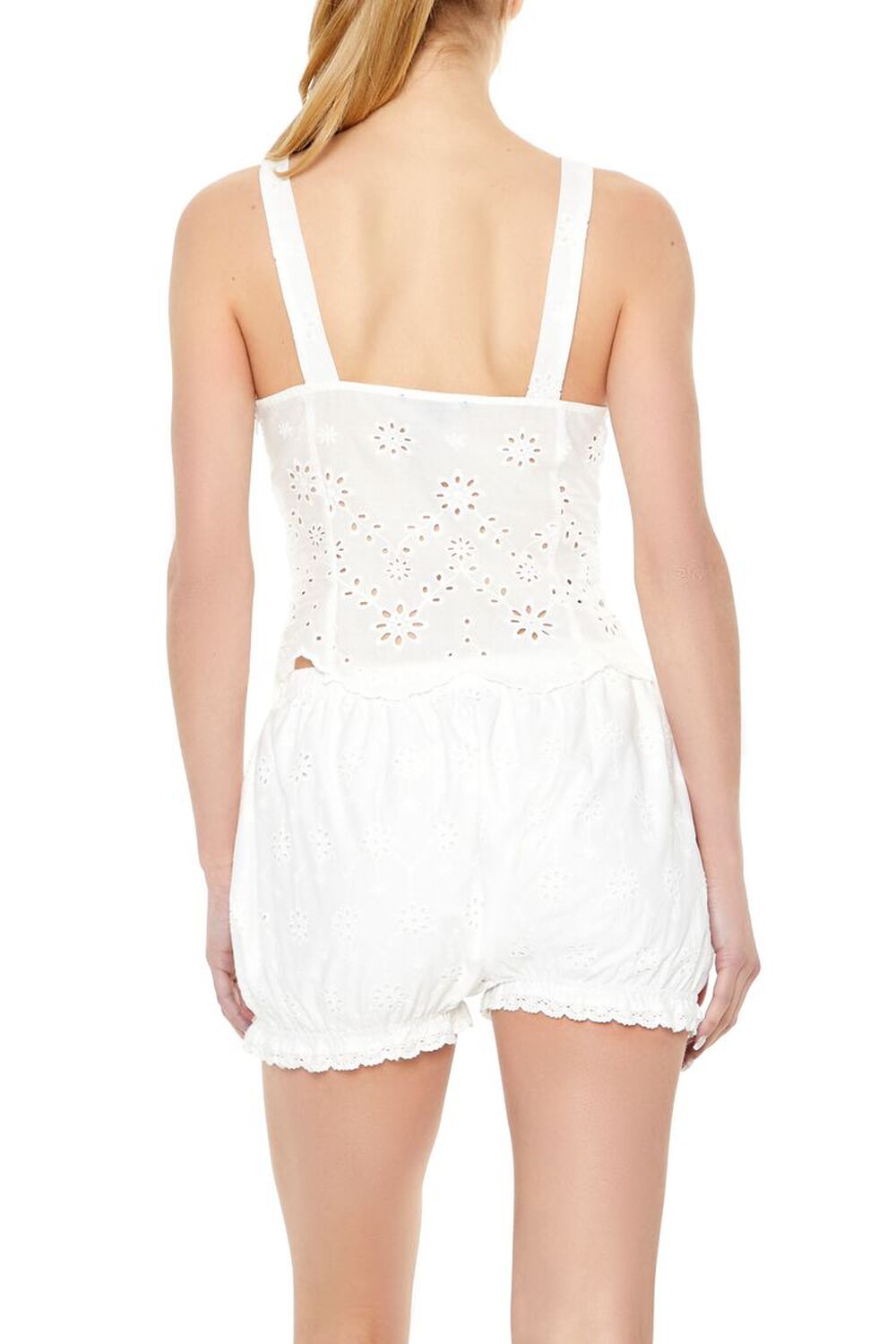WHITE Floral Eyelet Bustier Top, image 3