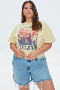 YELLOW/MULTI Plus Size Janis Joplin Graphic Tee, image 1