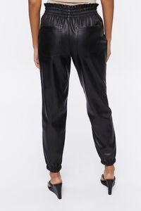 Faux Leather Mid-Rise Joggers, image 4
