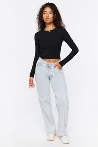 BLACK Fitted Rib-Knit Sweater, image 4