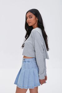 HEATHER GREY Cropped French Terry Top, image 2