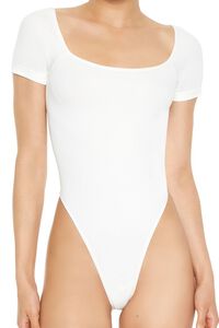 WHITE Seamless Thong Bodysuit, image 5