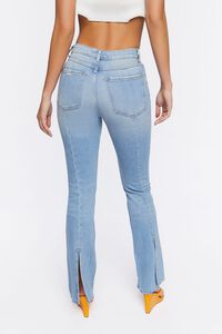MEDIUM DENIM Hemp 10% High-Rise Bootcut Distressed Jeans, image 4