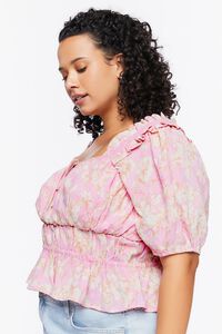 PINK ICING/MULTI Plus Size Floral Print Top, image 2