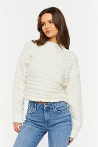 VANILLA Cable Knit Mock Neck Sweater, image 1