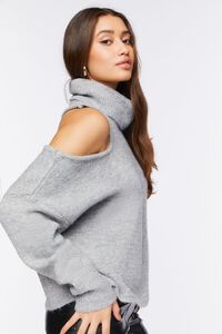 GREY Open-Shoulder Turtleneck Sweater, image 2