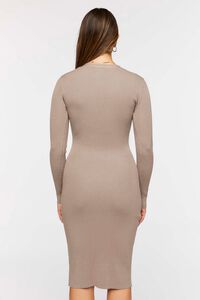 TAUPE Button-Front Sweater Midi Dress, image 3