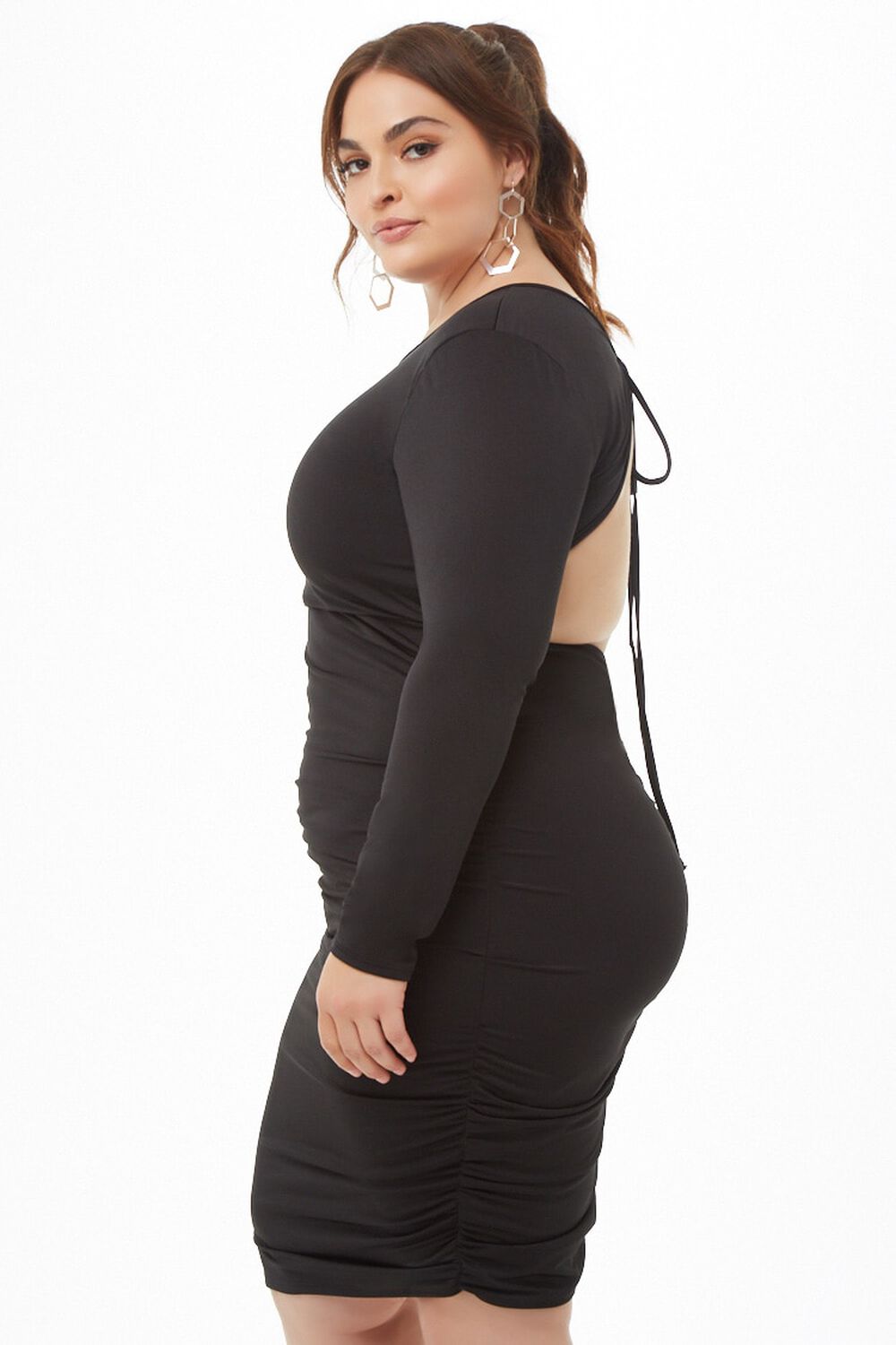 Plus Size Open-Back Ruched Dress, image 2