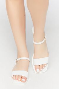 WHITE Faux Leather Open-Toe Sandals, image 4