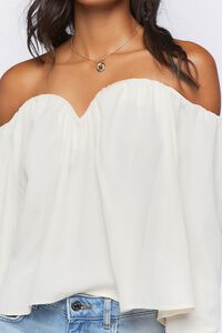 IVORY Chiffon Off-the-Shoulder Top, image 5