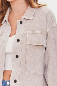 TAUPE Reverse Fleece Drop-Sleeve Jacket, image 5