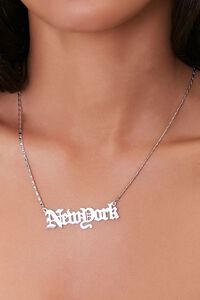 New York Text Pendant Necklace, image 1