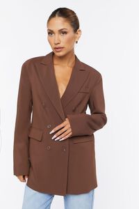 CHOCOLATE Notched Double-Breasted Blazer, image 6