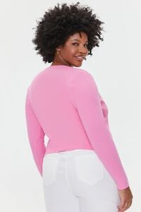 PINK ICING Plus Size Picot Cardigan Sweater, image 3