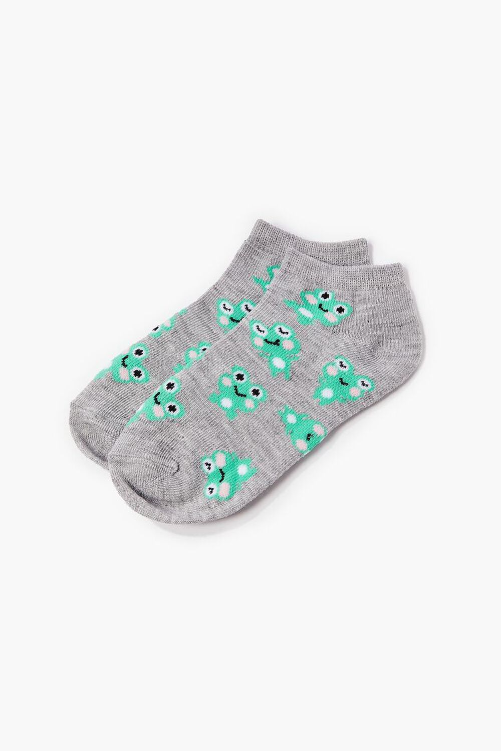 HEATHER GREY/MULTI Kids Frog Print Ankle Socks (Girls + Boys), image 1