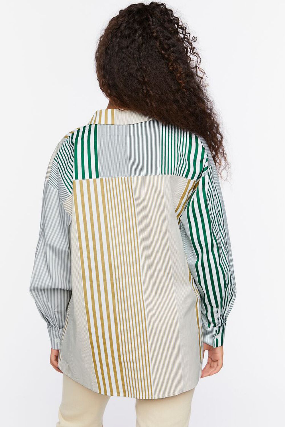 GREEN/MULTI Striped Reworked Poplin Shirt, image 3