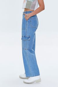 MEDIUM DENIM High-Rise Cargo Jeans, image 3