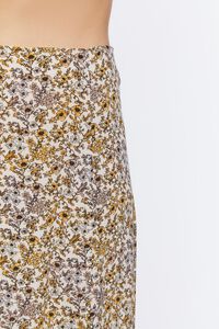 TAUPE/MULTI Floral Print Midi Skirt, image 6