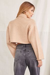 TAUPE Cropped Turtleneck Sweater, image 3