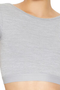 HEATHER GREY Seamless Scoop-Back Cropped Tee, image 5