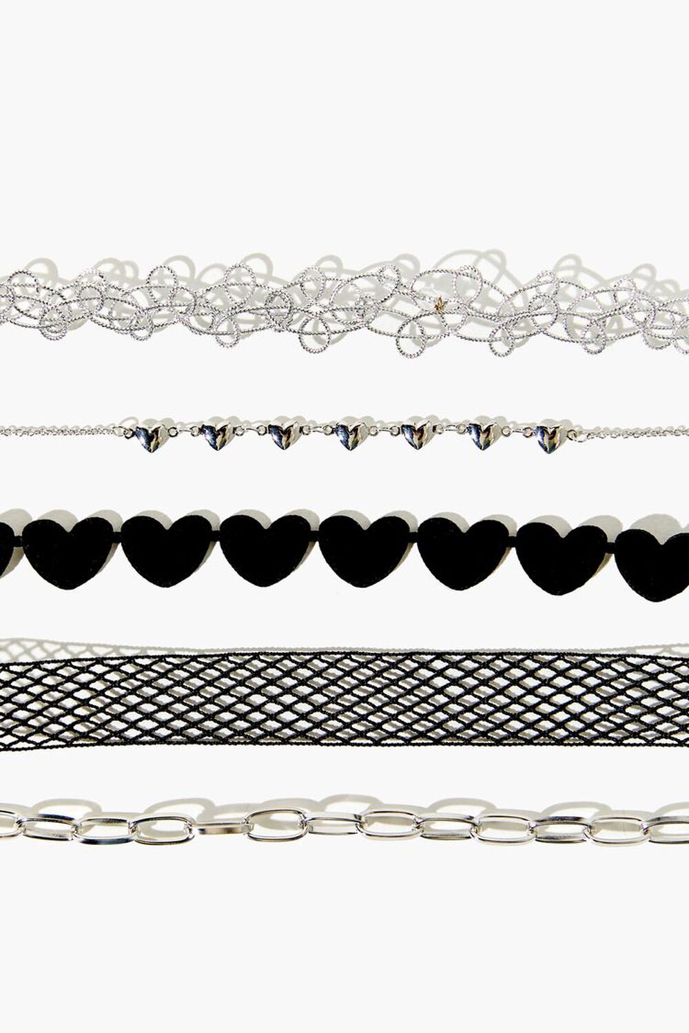 BLACK/SILVER Assorted Choker Necklace Set, image 1