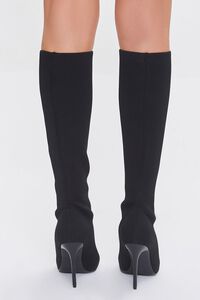 BLACK Knee-High Stiletto Sock Boots, image 3