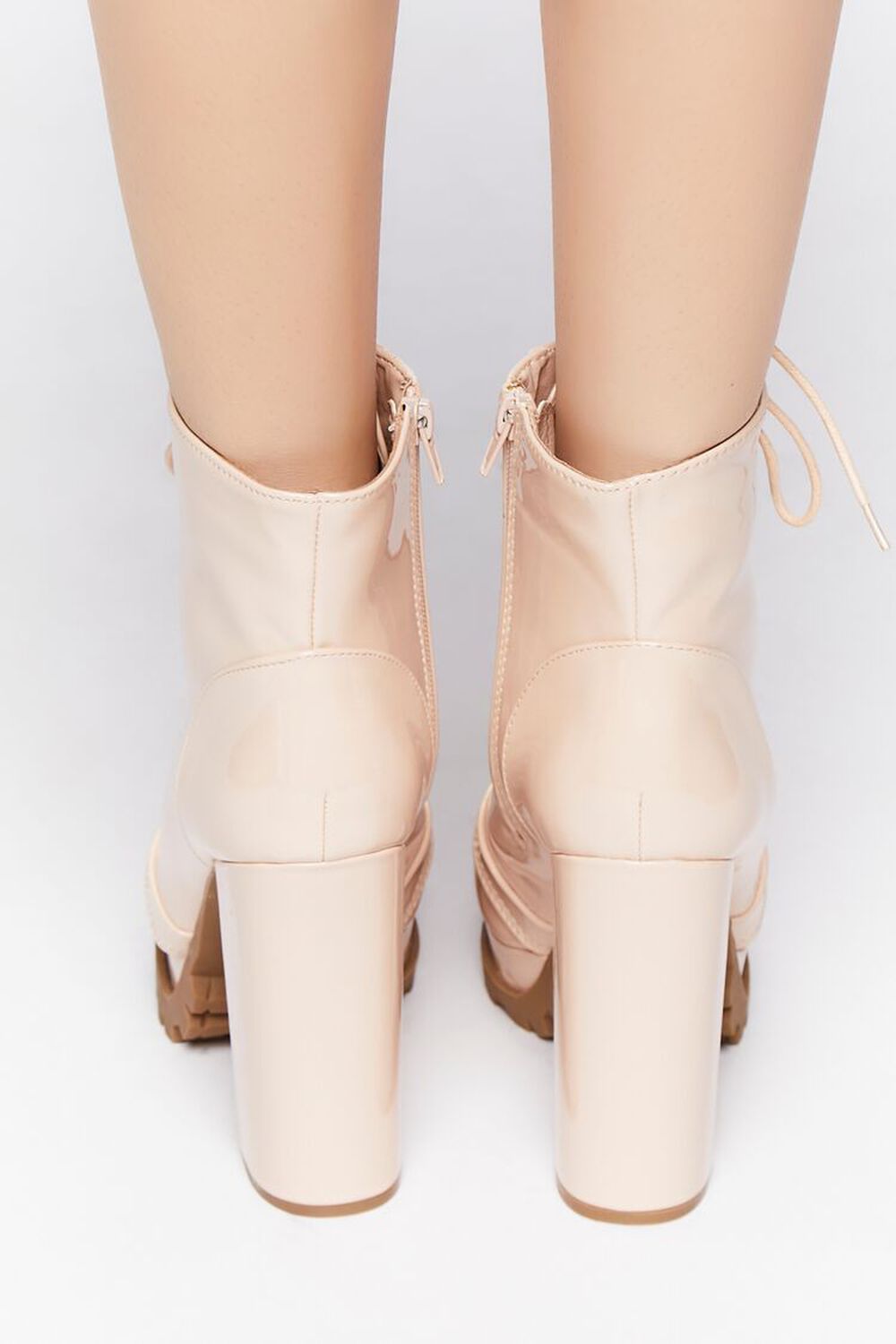 NUDE Faux Patent Leather Lace-Up Booties, image 3