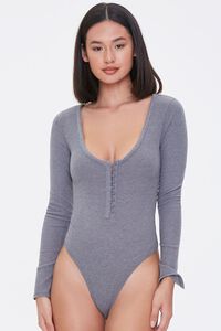 Ribbed Button-Front Bodysuit, image 5