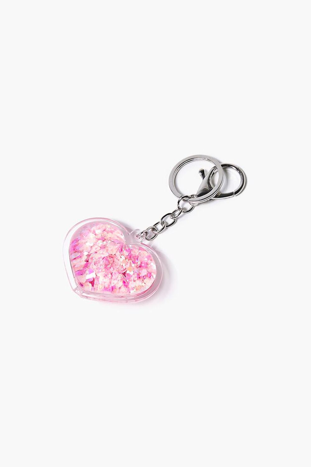 PINK Glitter Heart Keychain, image 1