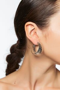 Upcycled Textured Hoop Earrings, image 1