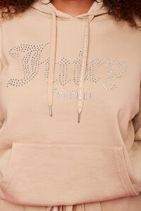 TAN/MULTI Plus Size Juicy Couture Fleece Hoodie, image 5
