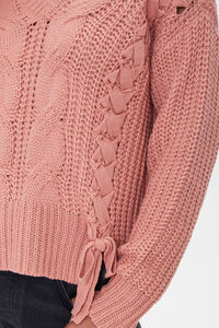 MAUVE Lace-Up Cable Knit Sweater, image 5